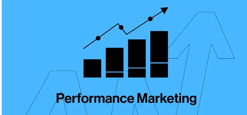 Performance marketing growth chart illustration